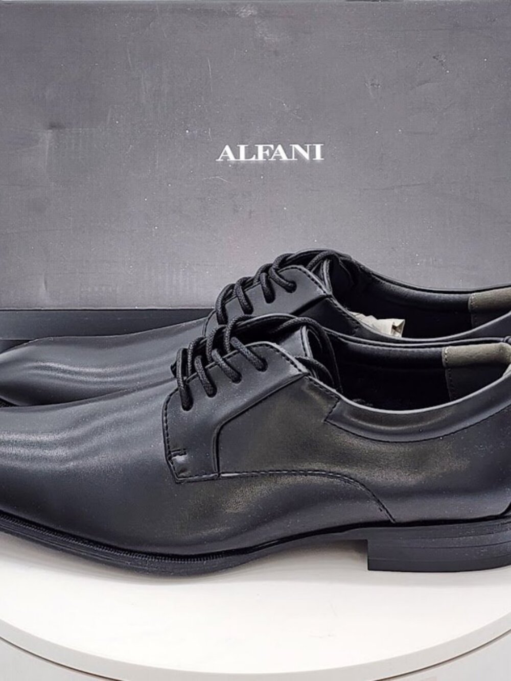 Alfani Andrew Black Plain Toe Derby Dress Shoes Men’s Size 11.5 M New - Picture 6 of 11
